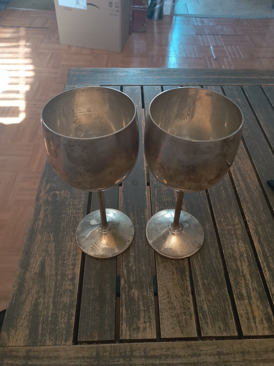 Silver Plated Goblets Made I'n Spain 2 Vintage Winw