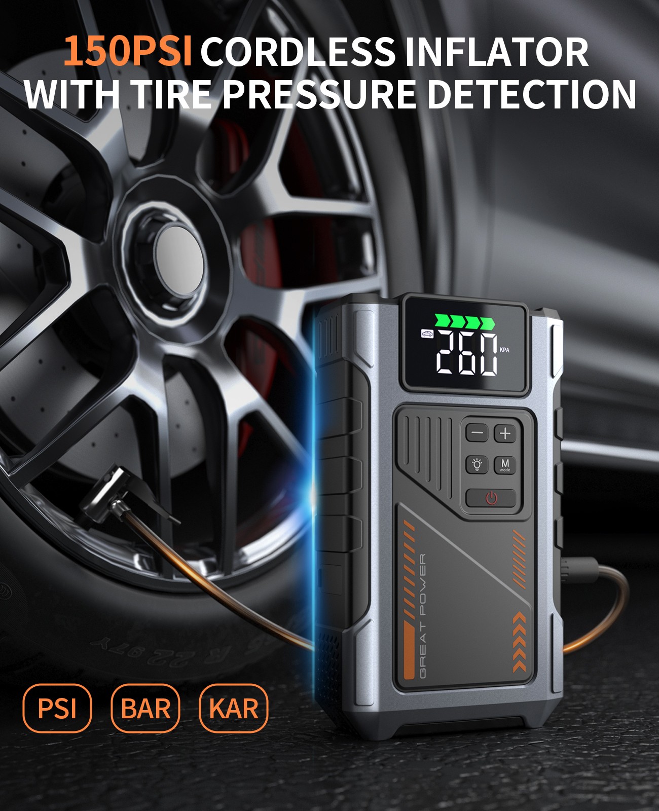 Geeneu Car Jump Starter with Air compressor 6000A ortable 12V Car BatteryBooster