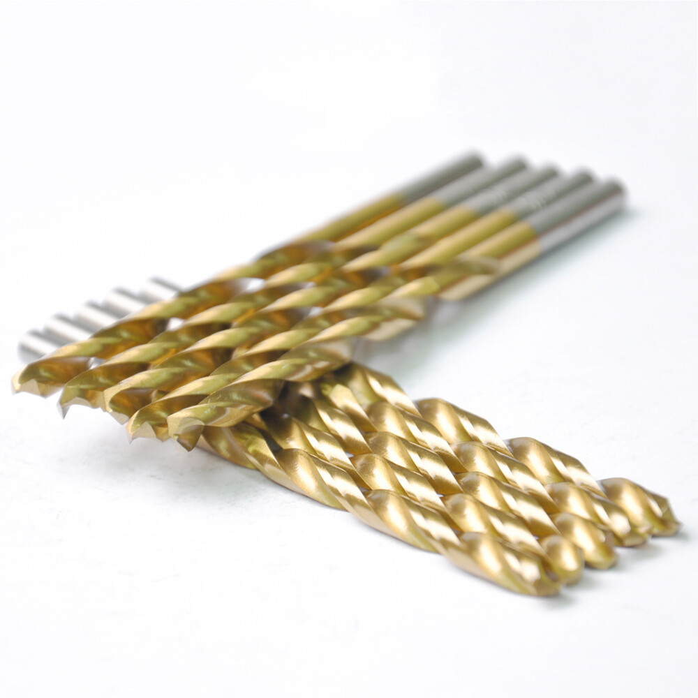 Drillforce 5PCS 21/64" Titanium Drill Bits Set HSS Metal Woodworking Drill Bit