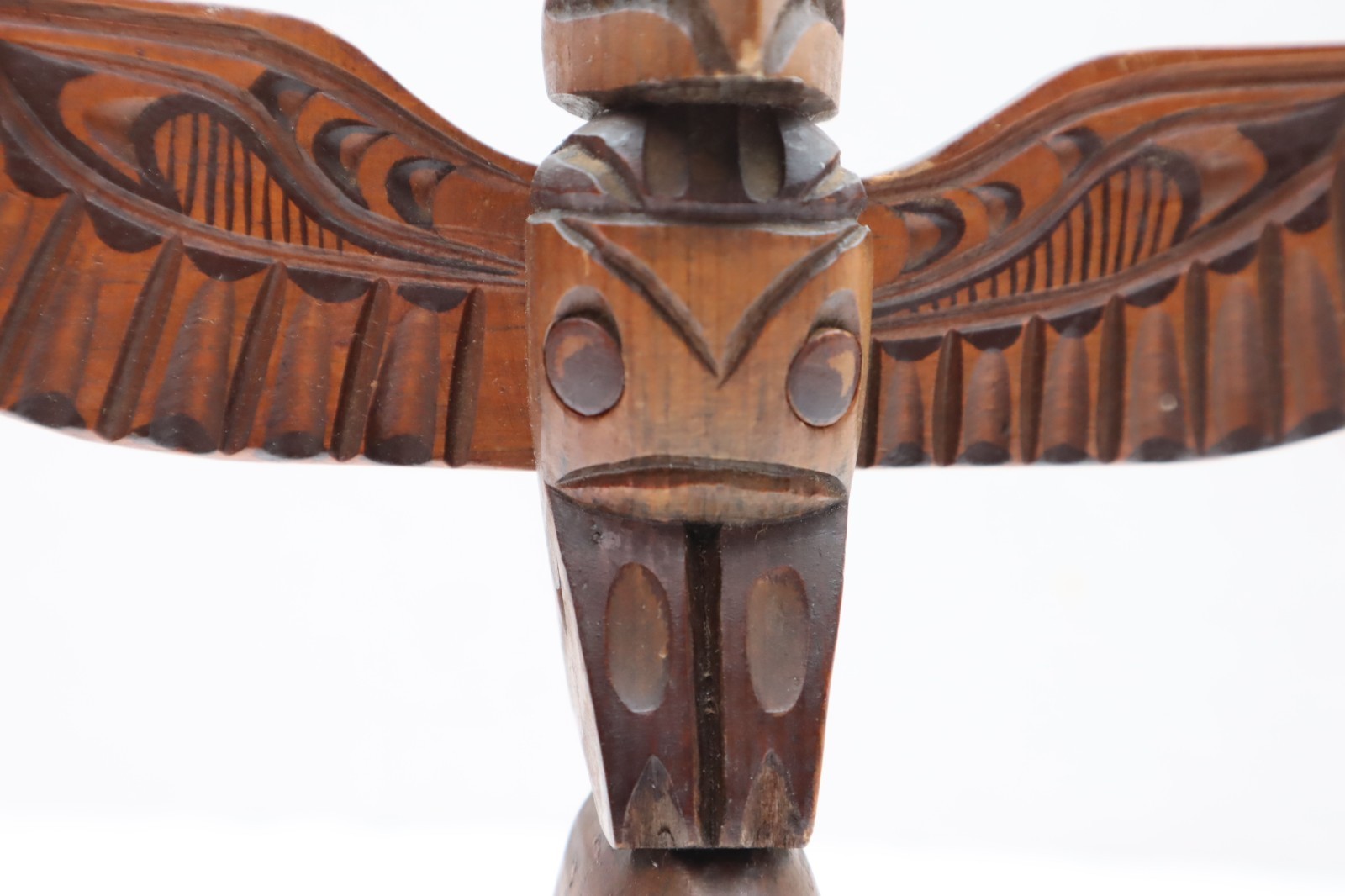 Vintage North West Coast "Nuu-chah-nulth" Totem Pole 9.5" Tall Native American
