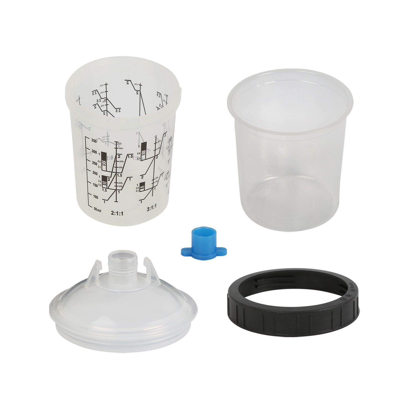 50 Pack 13 Ounce Disposable Paint Spray Gun Cup Kit w/ Cup Liners &Sealing Plugs