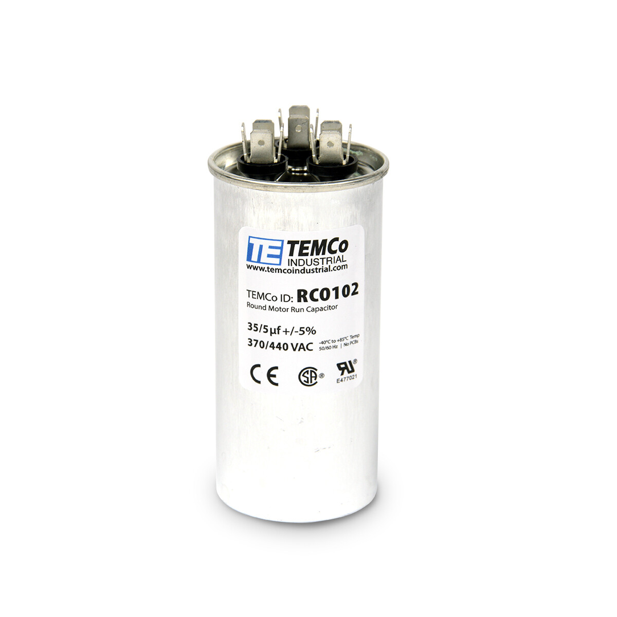 TEMCo 35+5 uf/MFD 370-440 VAC volts Round Dual Run Capacitor 50/60 Hz -Lot-1