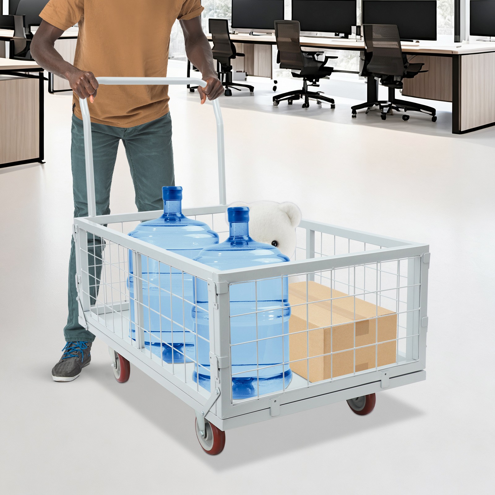 Platform Truck Cart Load 2200 lbs Metal 4-in-1 Heavy Duty Platform Push Cart NEW