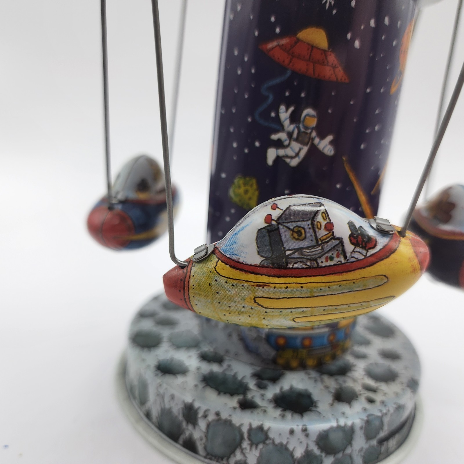 Schylling Tin Toy Rocket Carousel With Original Box