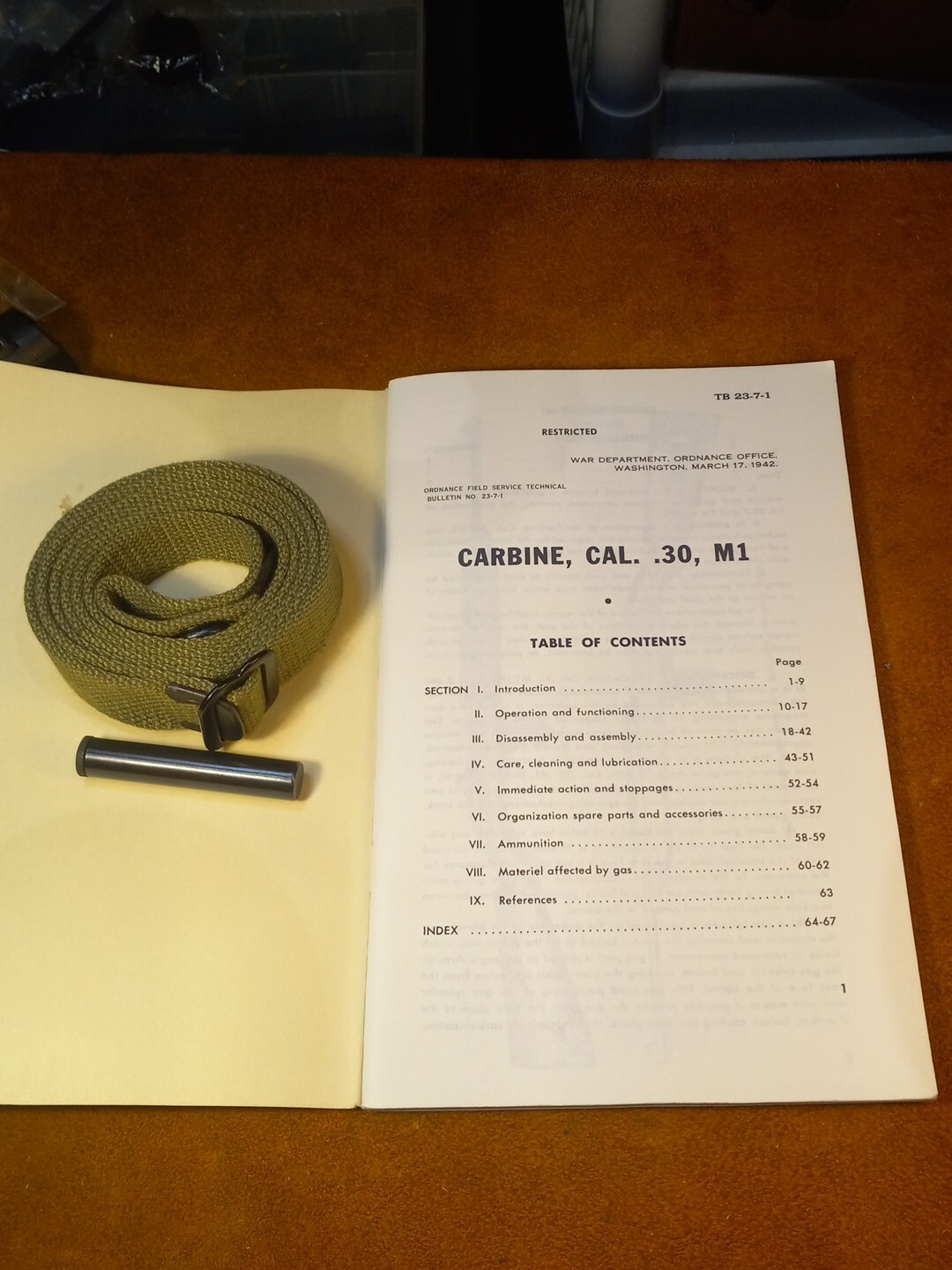 WWII M1 Carbine Sling Oiler Field Manual