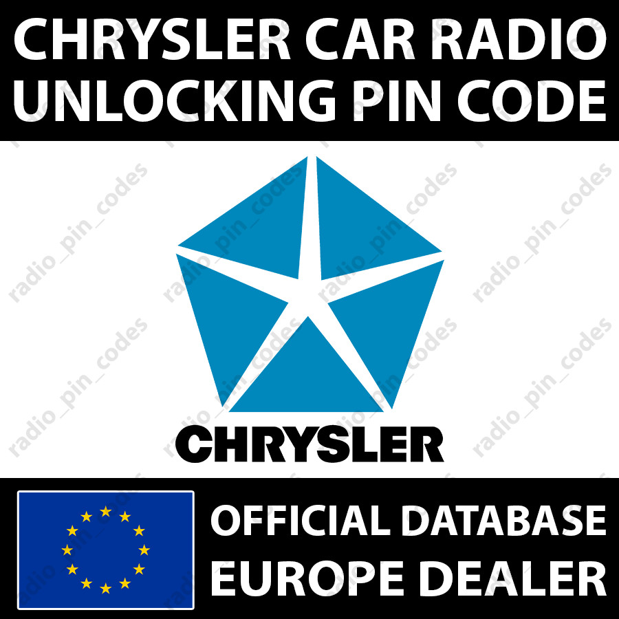 CHRYSLER RADIO PIN CODE ALL MODELS T00AM T**QN TM9 TVPQN TOMYD T00BE T0012 T0071