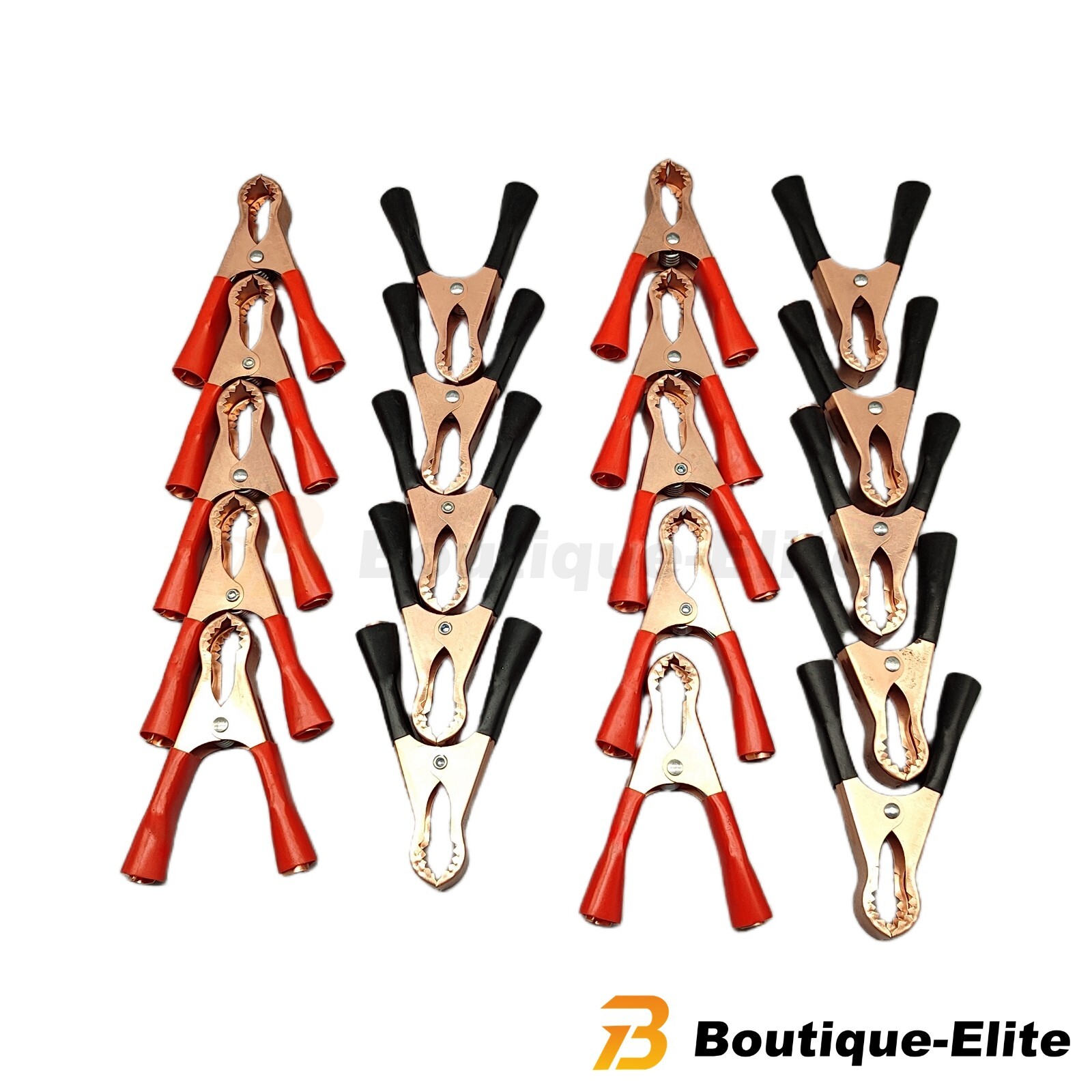 Red & Black Car Battery Test Lead Clip Crocodile Alligator Clamps 80mm 50A 20pcs