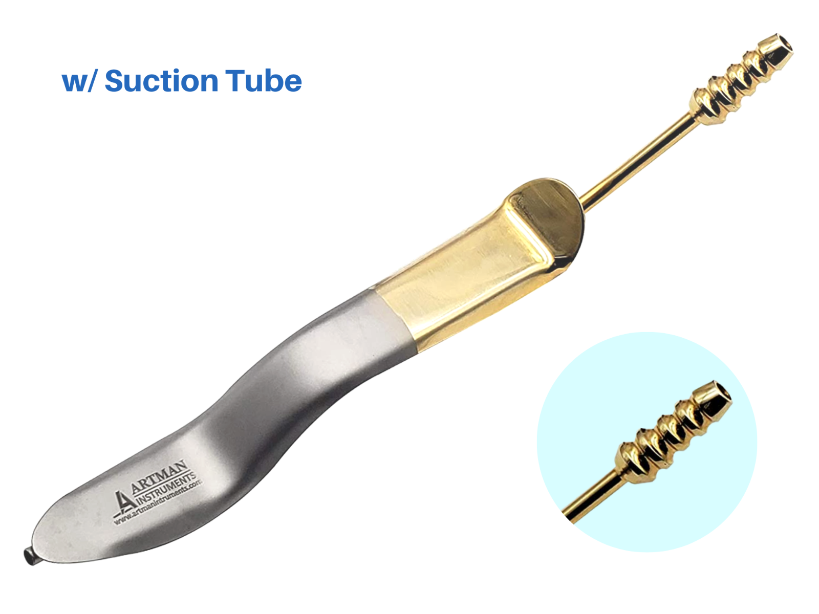 Minnesota Cheek Retractor with Suction Gold Plated Surgical Dental ARTMAN