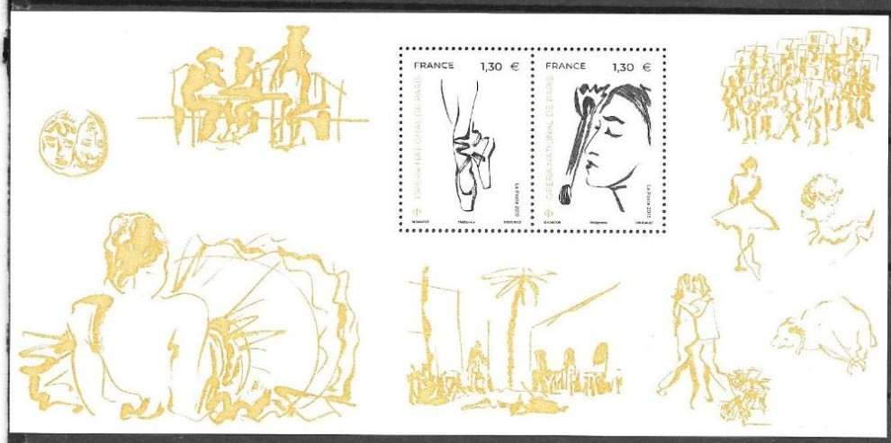 France 2019 : Paris Opera - Good souvenir sheet very fine MNH. Catal. Val :26€