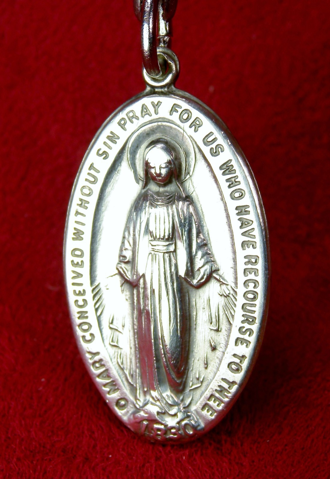 Carmelite Nuns RARE Lourdes Pilgrimage Sterling Silver Catholic Miraculous Medal