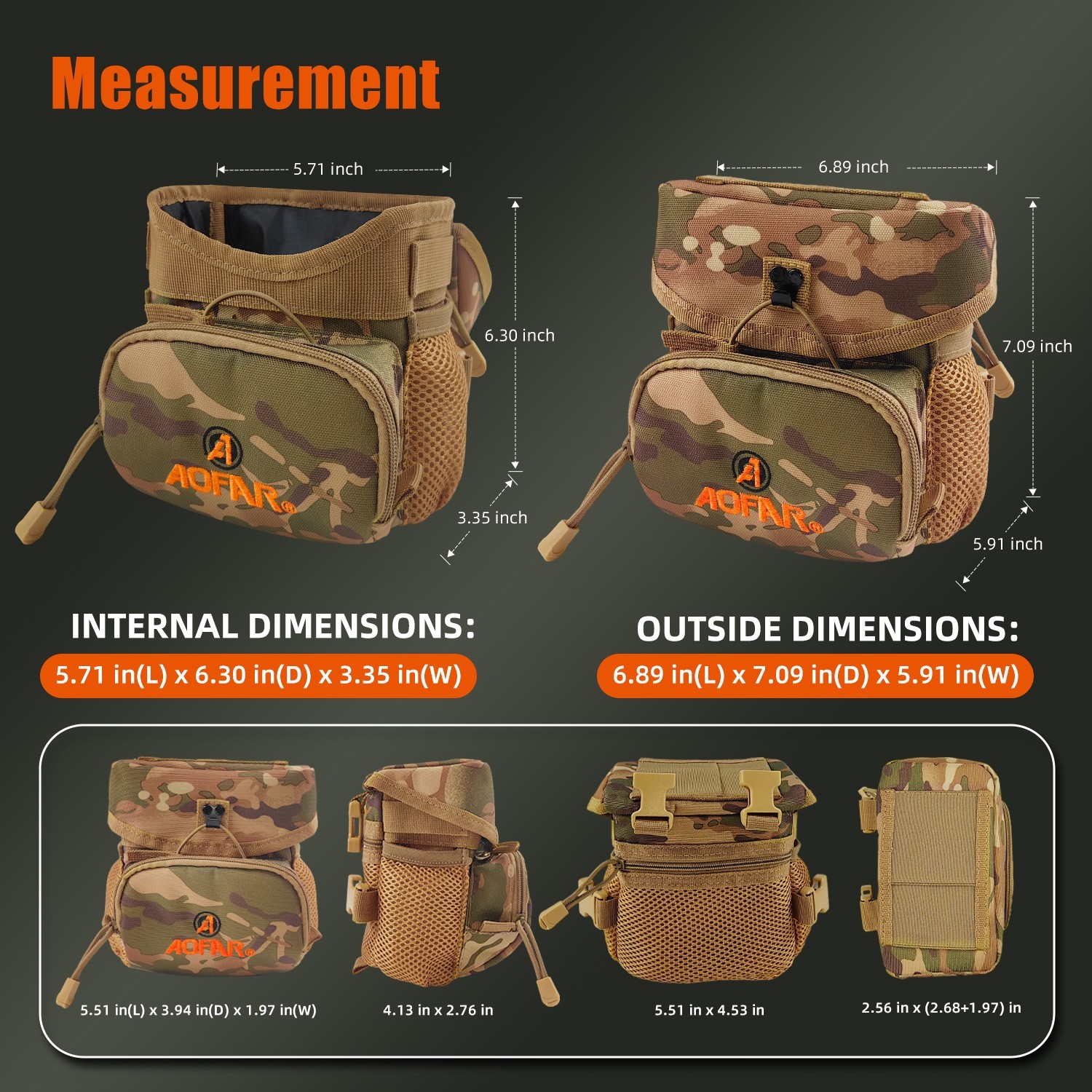 AOFAR Binocular Harness Chest Pack Camouflage Bino Case for Hunting & Hiking