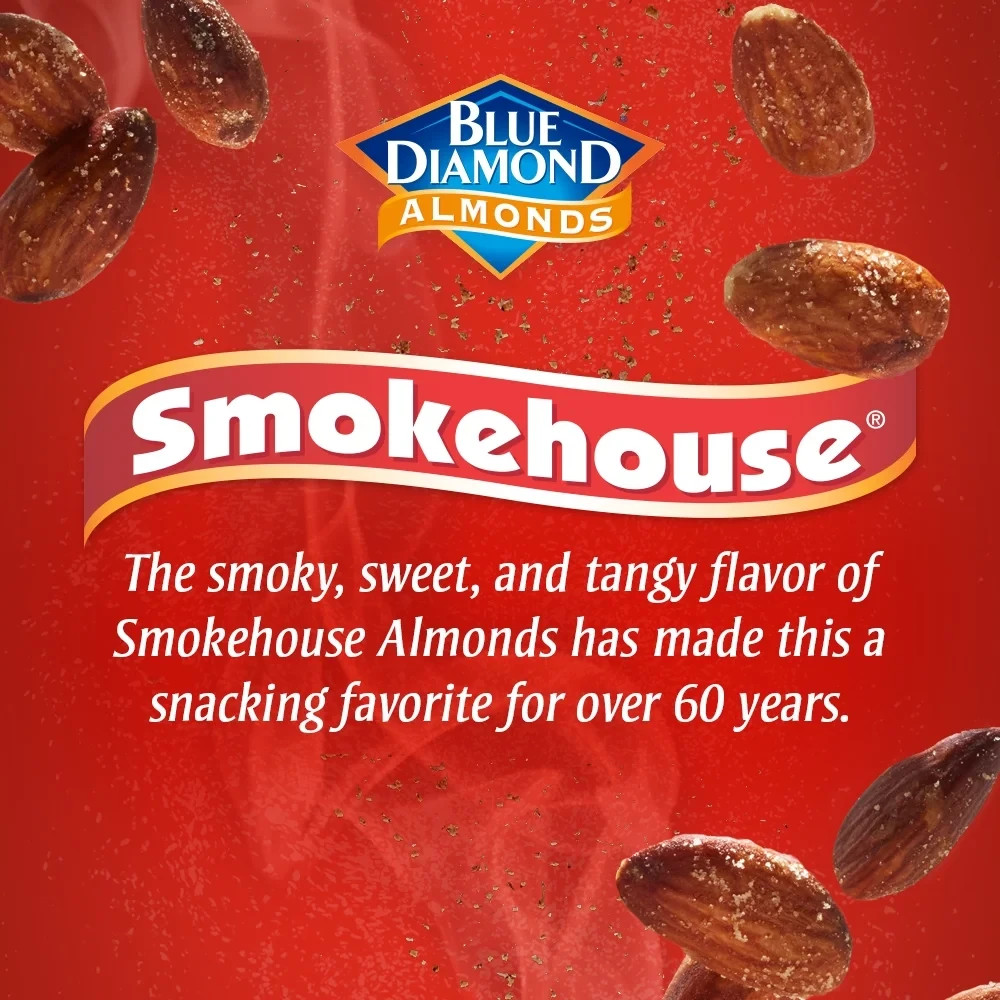 Blue Diamond Almonds Gluten Free Smokehouse Flavored Snack Nuts, 25 Oz (2 Pack)
