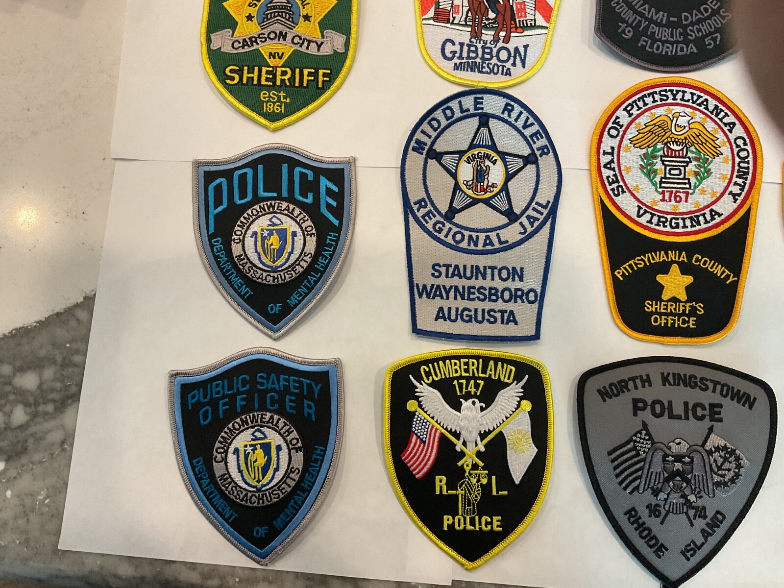 Police collectors Wholesale patch set 20 pieces all different patches. All New