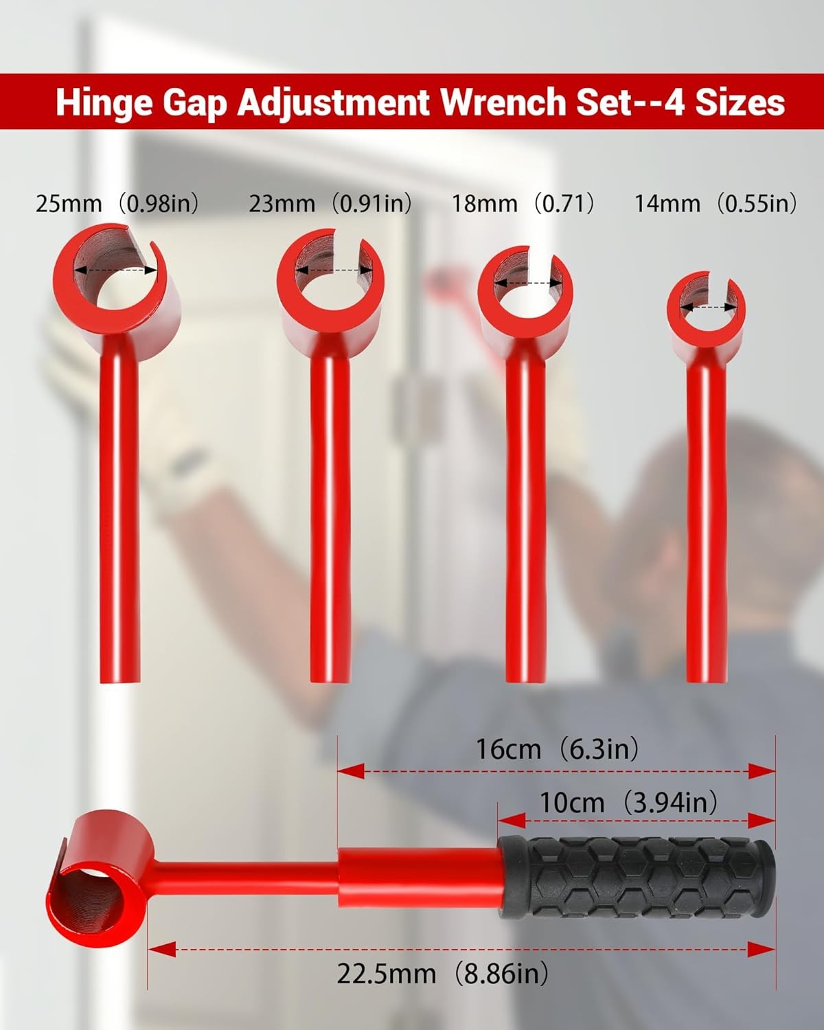 Kijeanis Hinge Gap Adjustment Wrench Set, Heavy Door Hinge Adjustment Tool