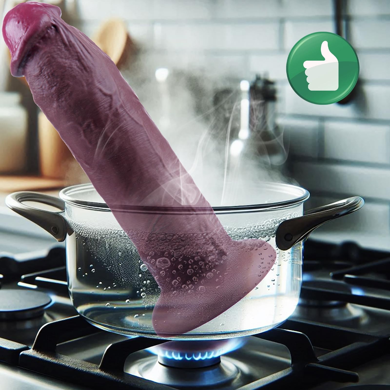 2.9" Wide Extra Thick Dildo13" Giant Realistic Huge DildoSilicone Black XXL P...