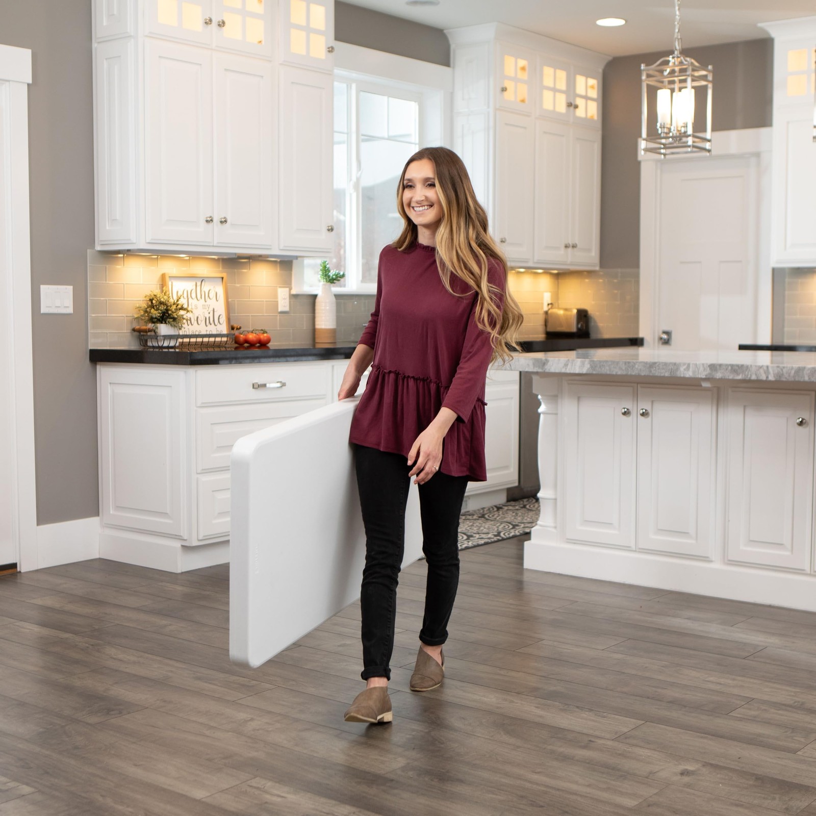 Lifetime Commercial Height Adjustable Folding Utility Table, 4-Foot