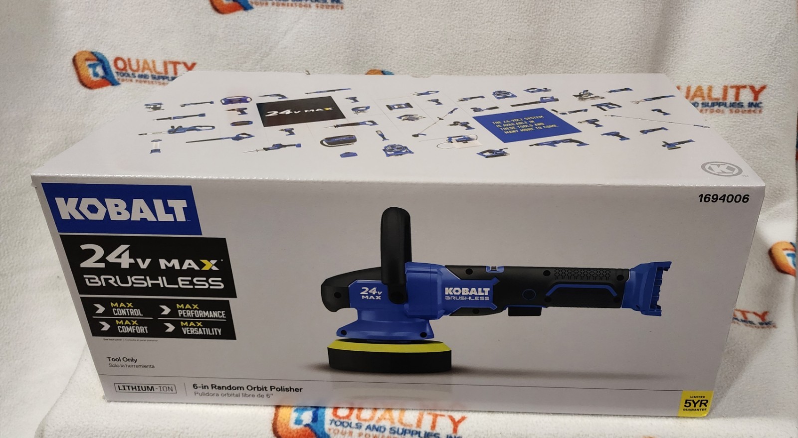 New Kobalt KPO 124B-03 24V Max Brushless 6" Random Orbit Polisher - Bare Tool