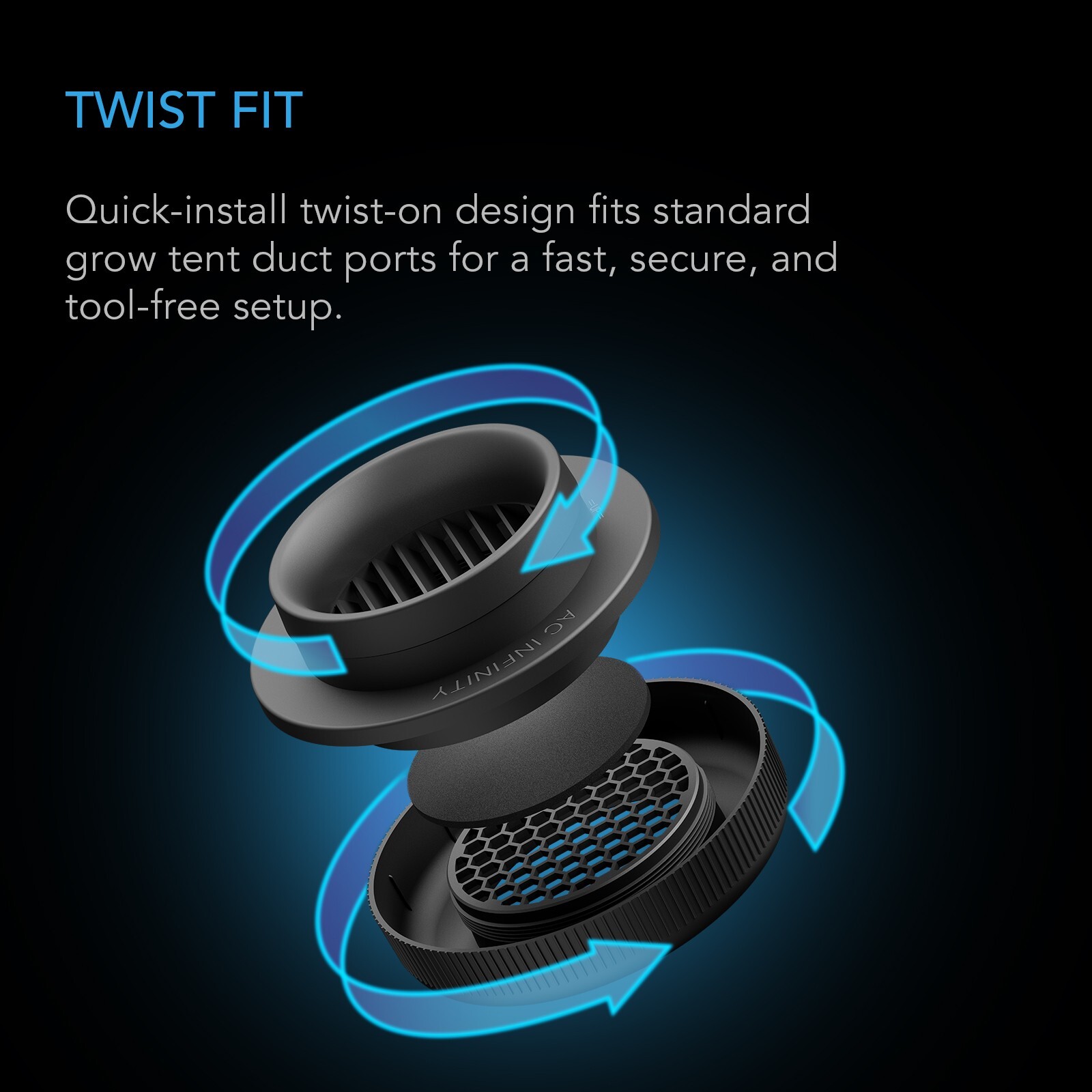 AC Infinity 6-Inch Grow Tent Duct Vent Attachment 2-Pack