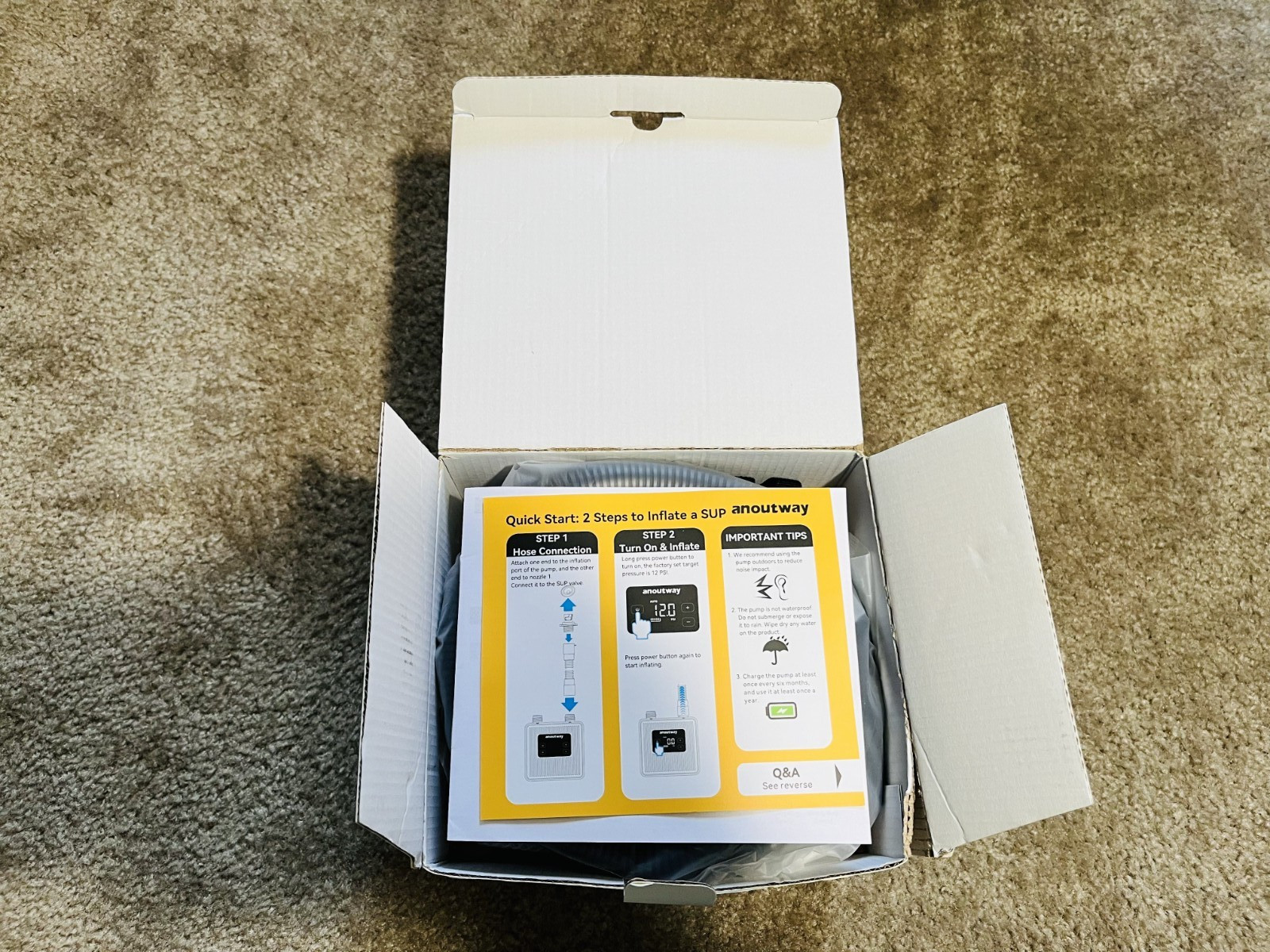 20PSI super mini Electric SUP Air Pump | Inflator for Paddle Board, kayak, boat