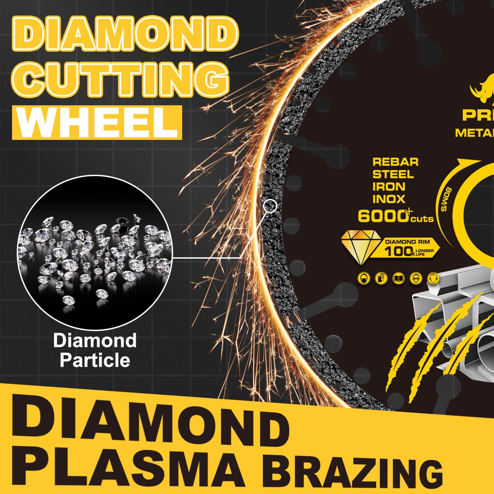 3"/4.5"/5" Diamond Cut-Off Wheel–Durable Metal Cutting Disc for Angle Grinder