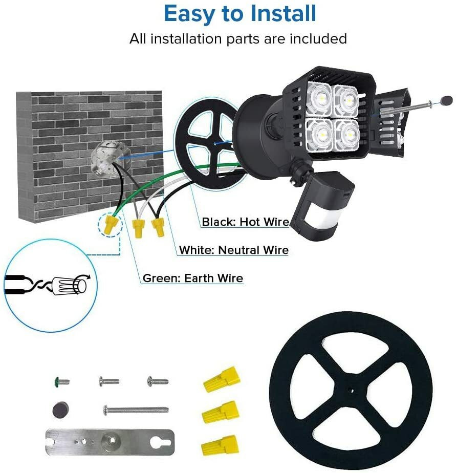 3400lm LED Motion Sensor Light 30W Security Light Spotlight Backyard Safe Guard