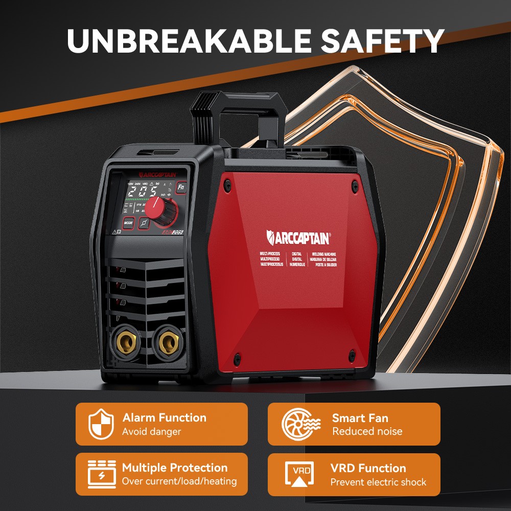 ARCCAPTAIN iControl ARC205 Pro, 205A APP-Controlled Stick/TIG Welder, 120V/240V