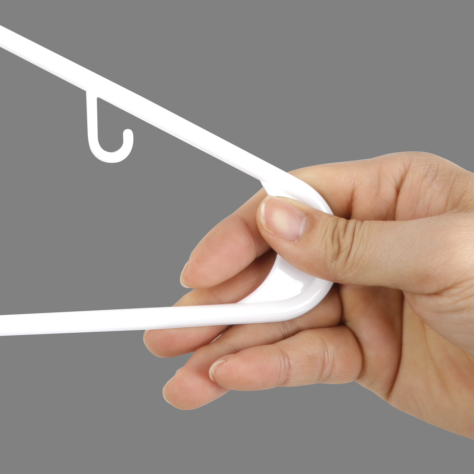 100 Pack Plastic Hangers Standard Thick Clothes Hangers with Double Hooks White