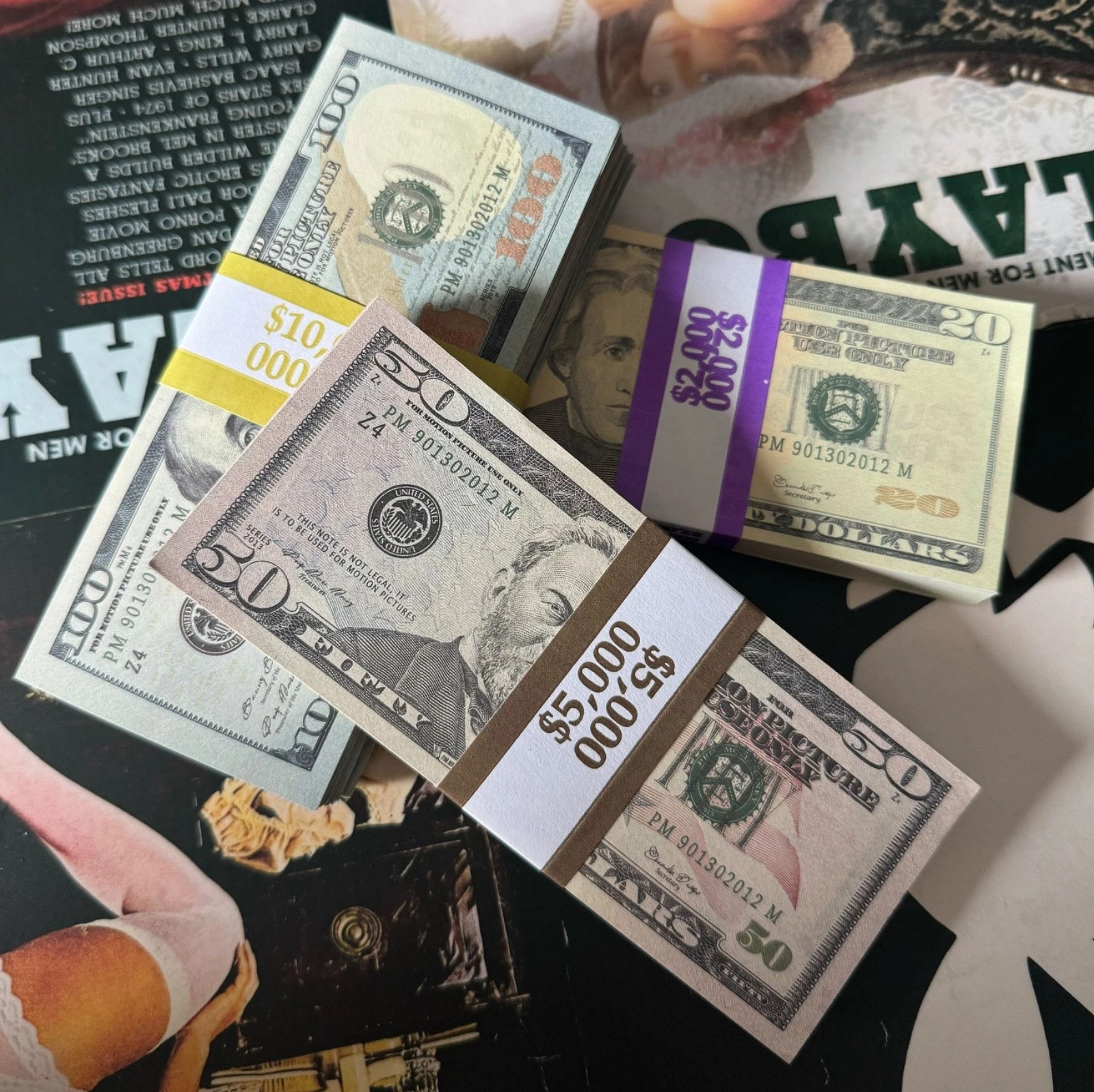 New Money Props Toy Play Fake Bills f Video Learning Education Toys10/20/50/100