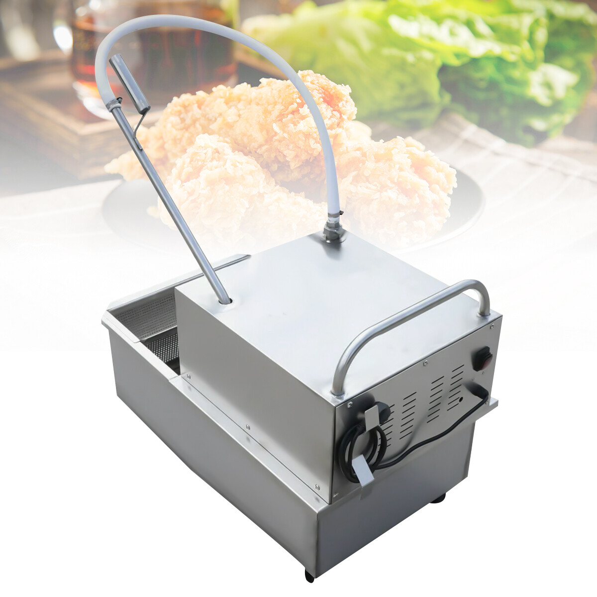 55L Portable Fryer Oil Filter Cart Machine Commercial Fried Filtration System