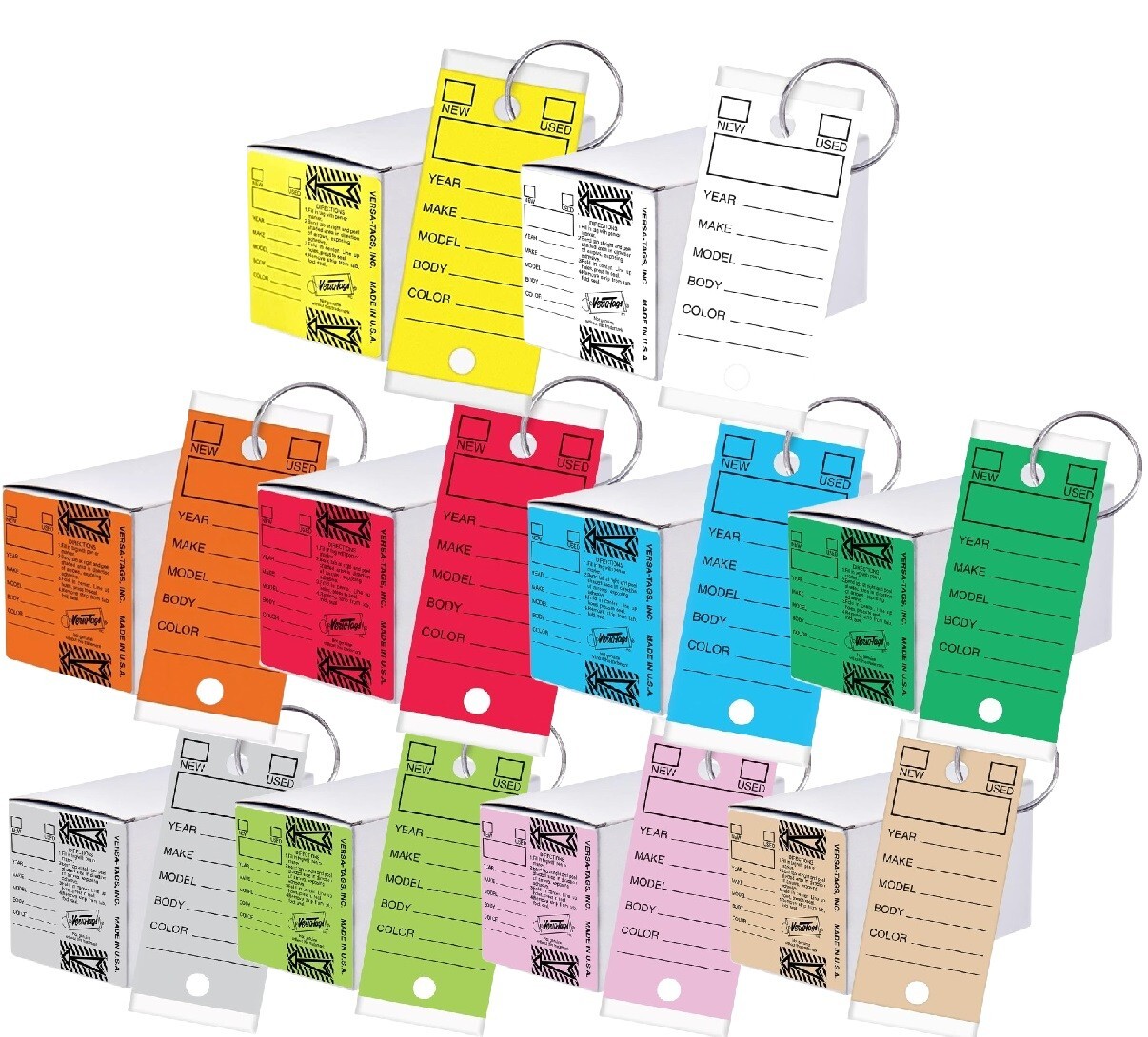 Versa-Tags Car Dealer Key Tags Self Laminating With Metal Rings