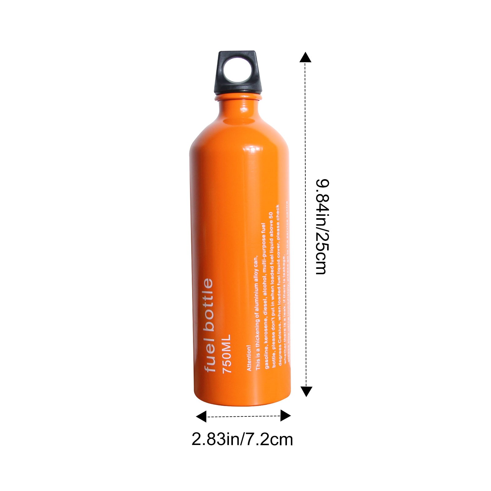 Thickened Aluminum Fuel Bottle Outdoor Camping Petrol Gas Tank Storage 750ml