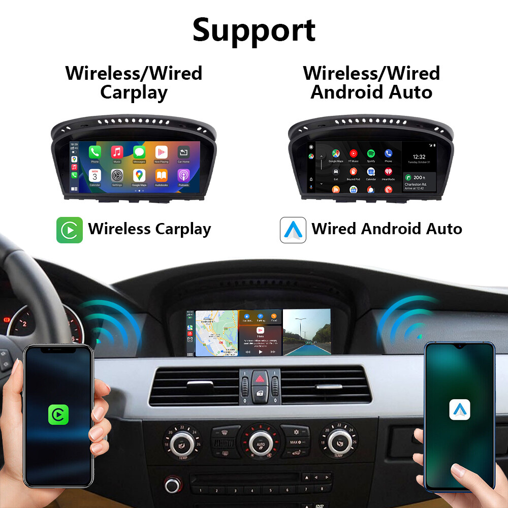 For BMW 3 5 Series E90 E91 E60 E61 E63 CCC Wireless CarPlay Auto Car TouchScreen