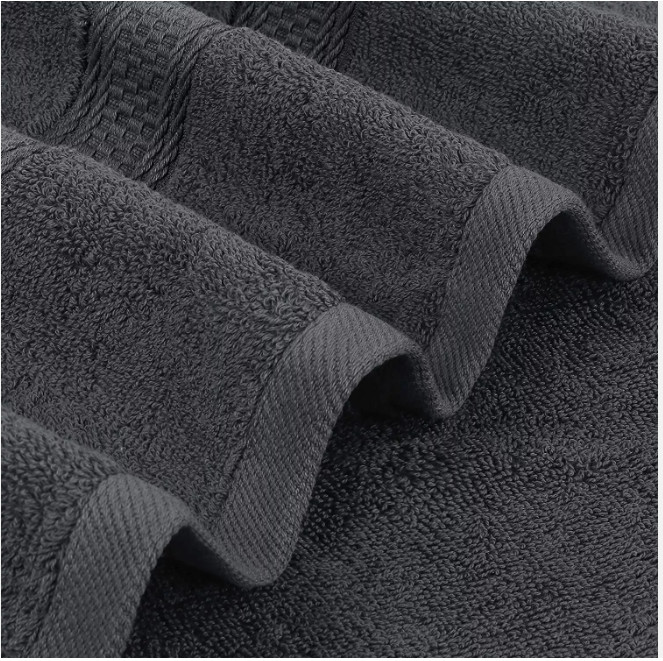 Luxury Bath Towel 4 PCK, Gray, 27x54, Ringspun, Extra soft