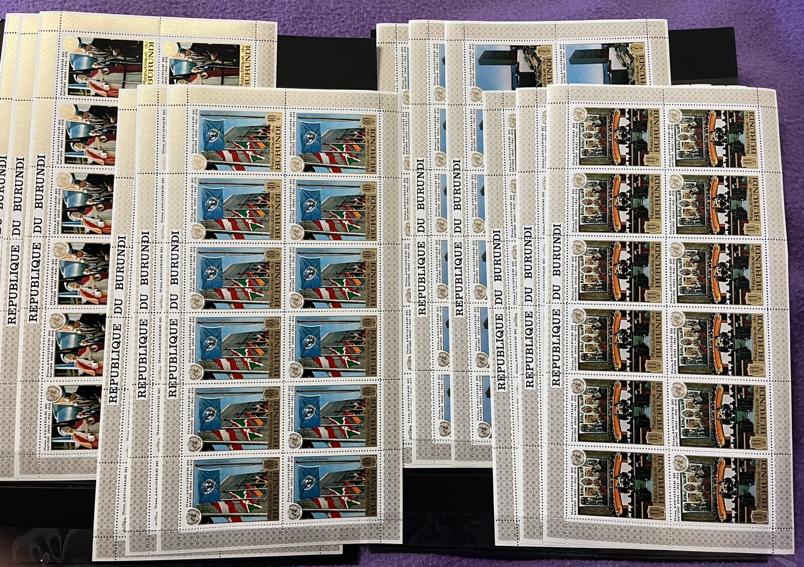 30x Burundi - 1975 Nations Unies - Full Sheets of 30 Series Stamps MNH** WB