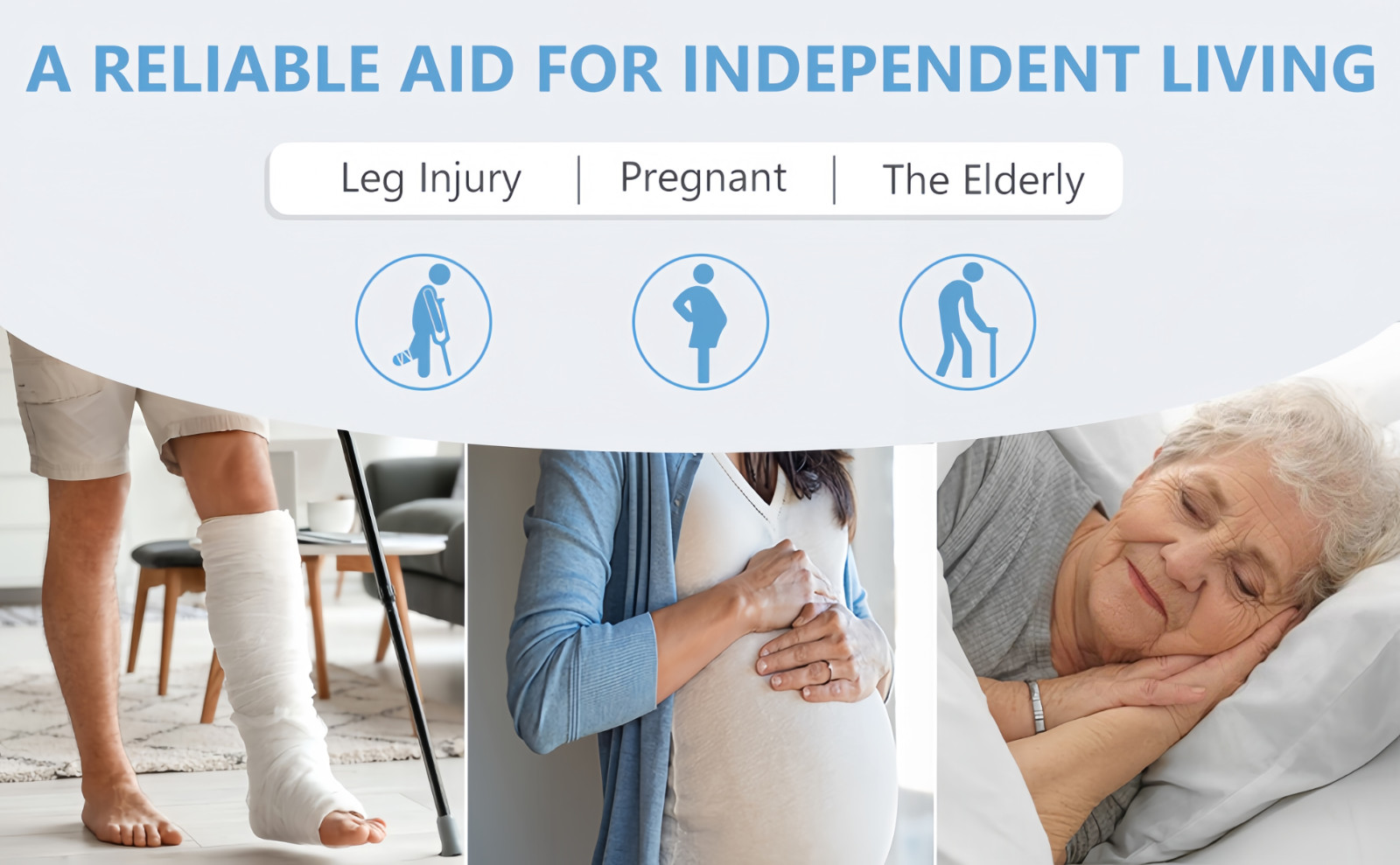 Bed Rails for Elderly Adults with Floor Support, Bed Side Assist Rail for Senior