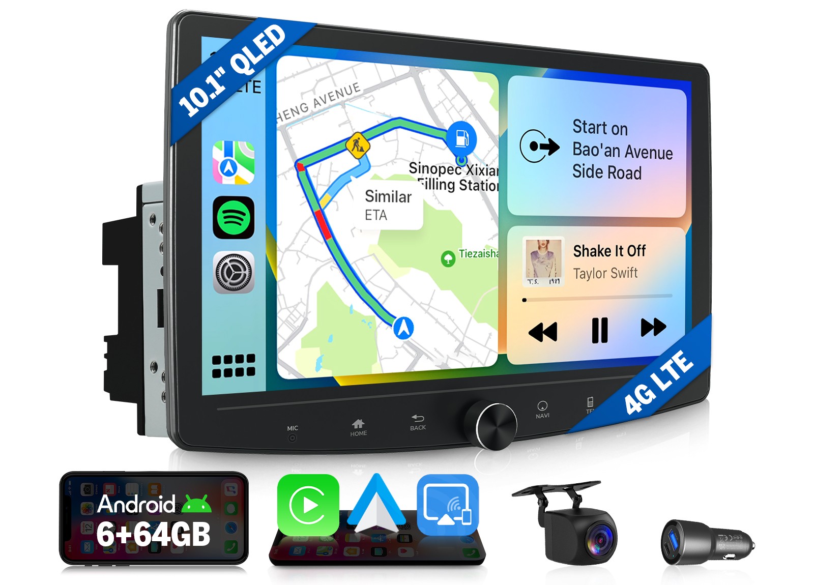 Eonon UX6SK Plus Android 13 6+64 Double 2Din 10.1" QLED Car Stereo Radio CarPlay