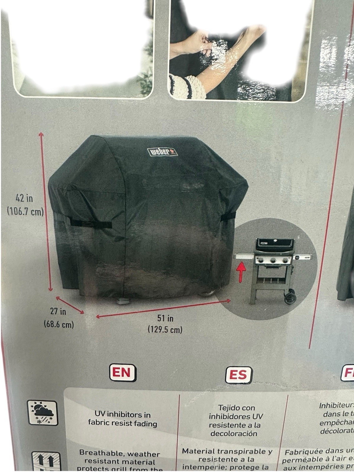 Weber 7139 Premium Grill Cover Spirit 200 Spirit 300 Spirit II 300 Series, Black