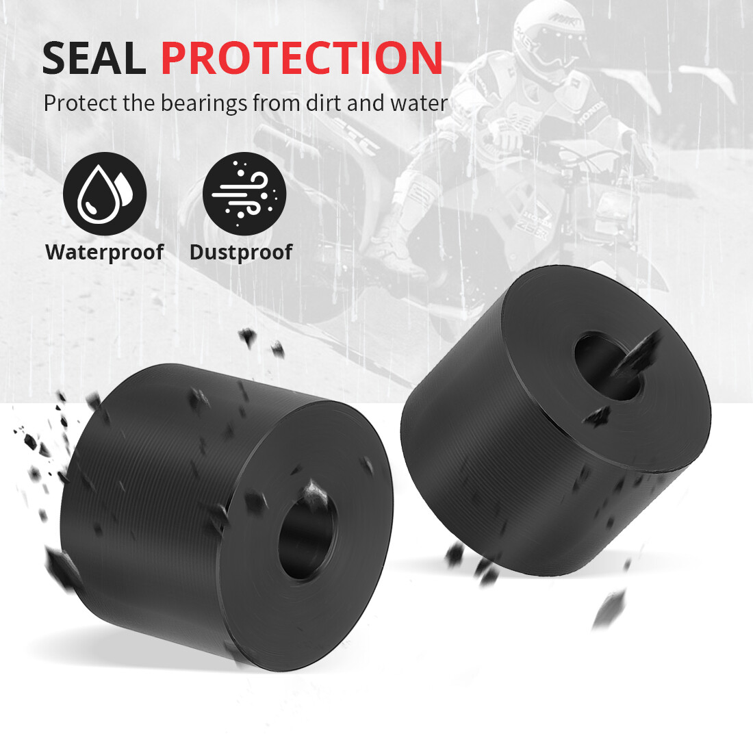 For Yamaha Warrior YFM350 Upper Lower Chain Roller Set Kit Black 30X-22178-00-00