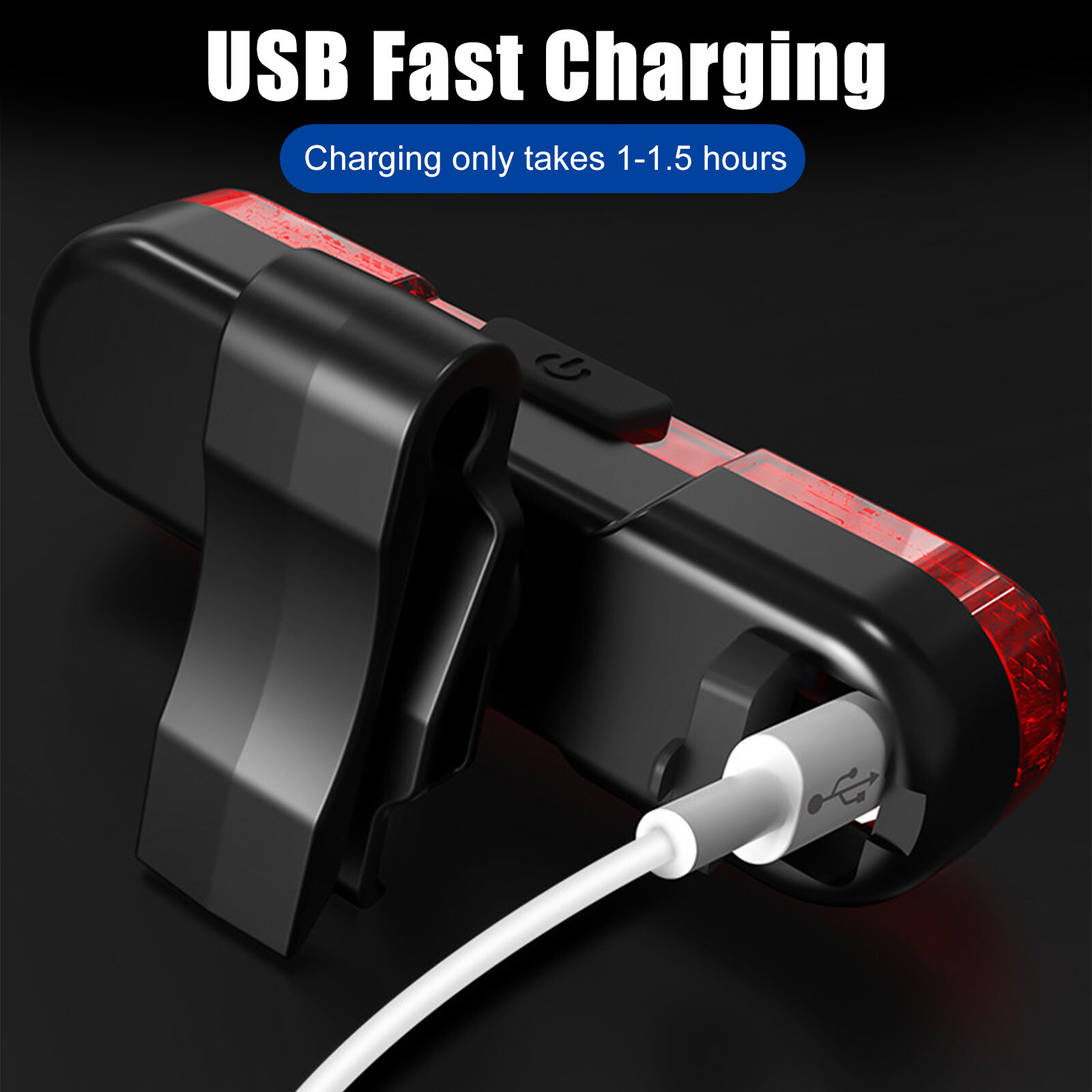 2x USB Rechargeable LED Bike Tail Light Bicycle Safety Cycling Warning Rear Lamp