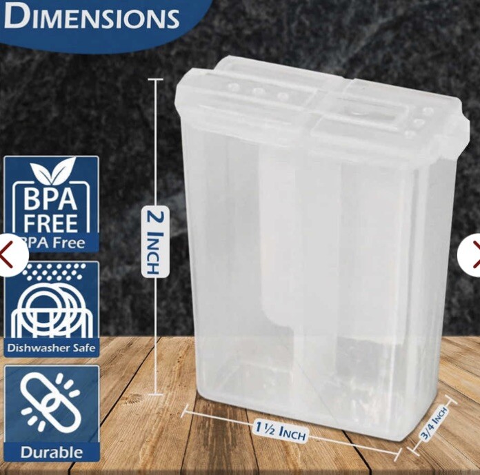 Set Of 2 Travel Size Salt and Pepper Shakers With Dual Sided Lid