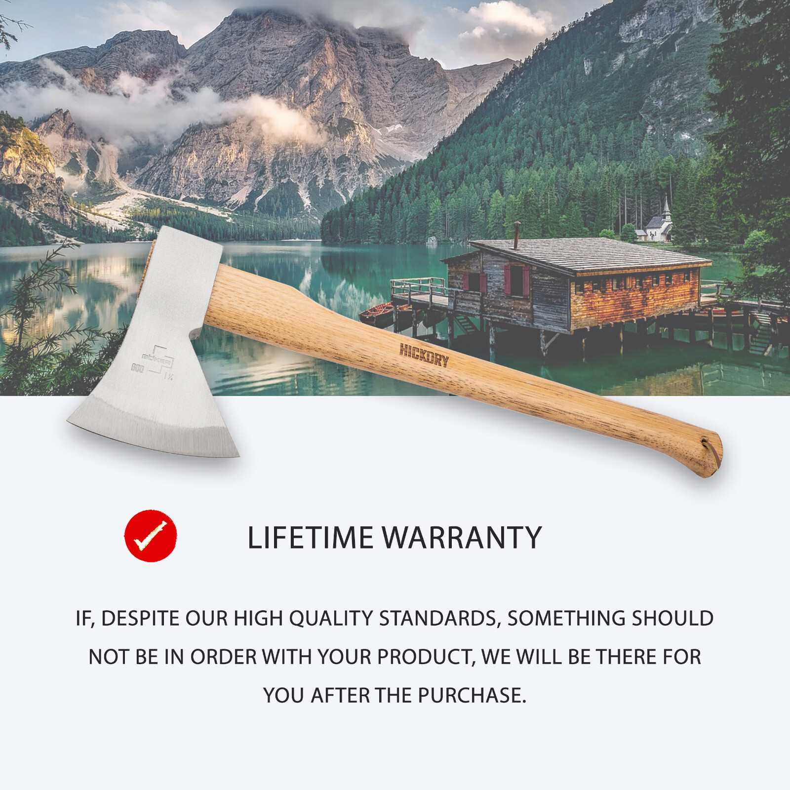 20" Boker Plus Appalachian Axe Big 1055 Blade Hickory Handle Hatchet ✔️09BO255