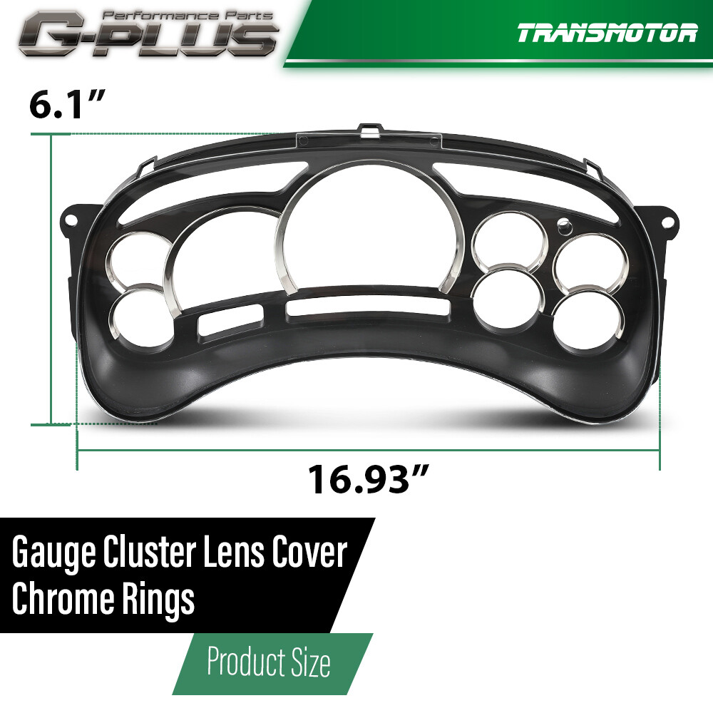 Gauge Cluster Lens Cover Chrome Rings for 2003 04 05 06 GM Trucks SUVs Escalade