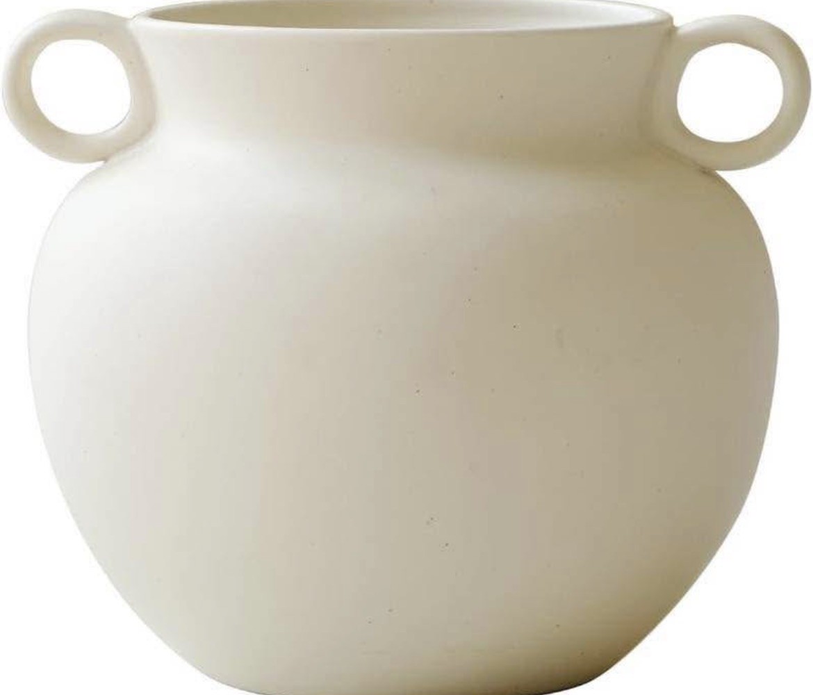 Round-Shape with Ear Wide Mouth Vase, Honey Pot-Shaped Decorative Plant Pot, ...