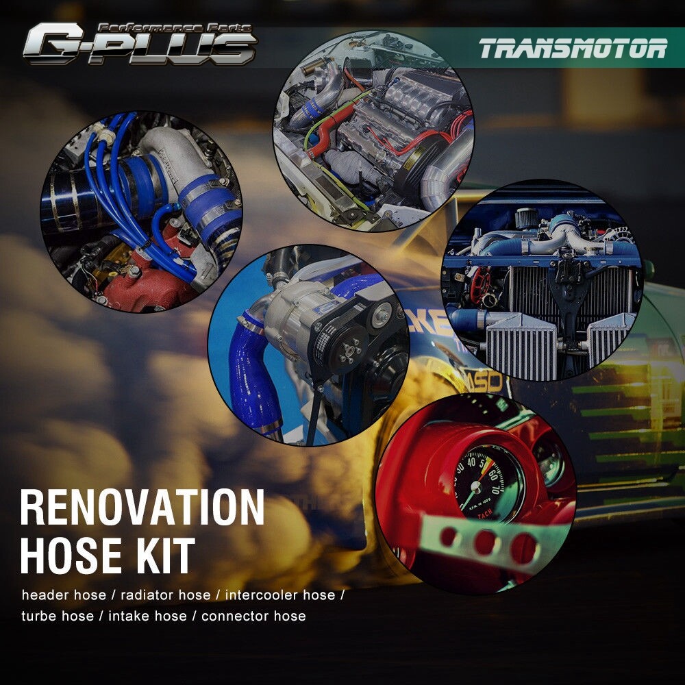 Fit For 67-72 Chevy C/K Series C10 Pickup Black Silicone Coolant Radiator Hose