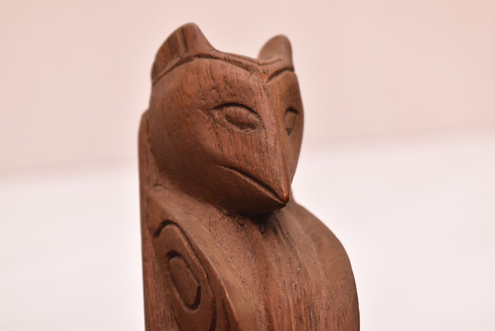 VTG Alaska Native American Totem Pole Hand Carved Cedar 9.75" Northwest Coast