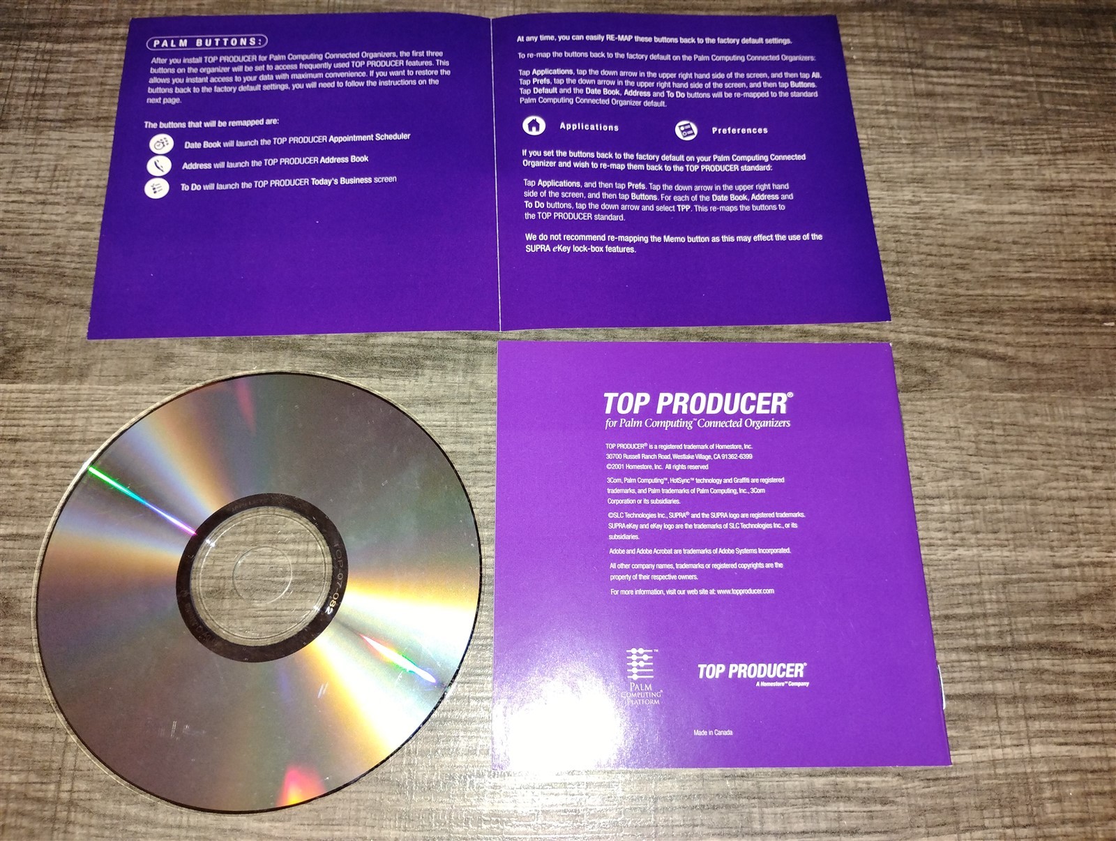 Top Producer for Palm Computing Connected Organizers Version 2.001 CD-ROM 2002