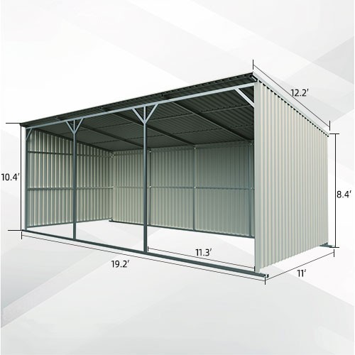 Free Shipping 12'*20' Galvanized Metal Livestock Shed Buildings Farm In USA