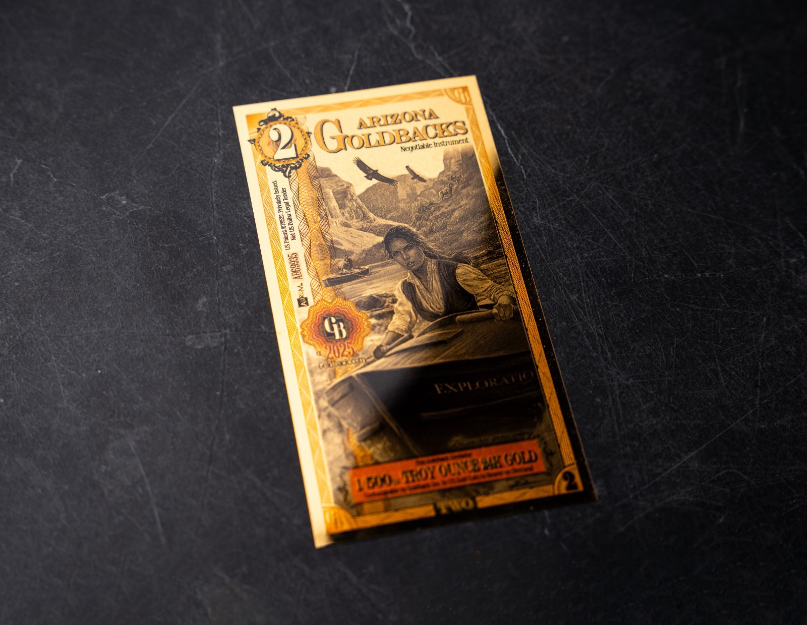 2025 - 2 ARIZONA Goldback Aurum Gold Foil Note 1/500 oz 24kt .999 Fine IN STOCK!