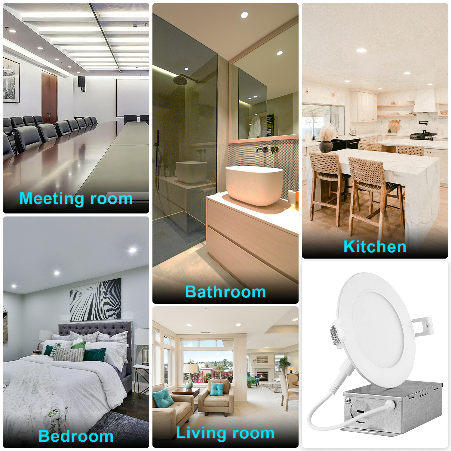 30 Pack 6 Inch 12W 5CCT LED Recessed Ceiling Down Light W/Junction Box Dimmable