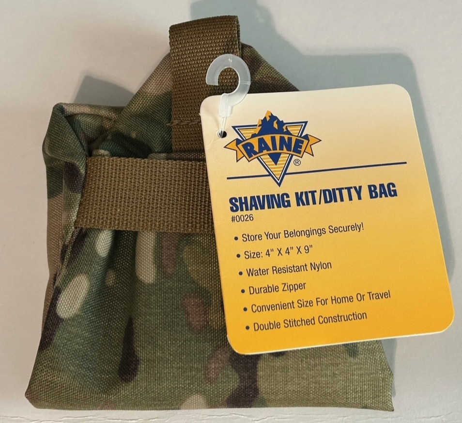 Raine Inc US Military Coyote Brown Ditty Shaving Bag Model# 0026CY NWT